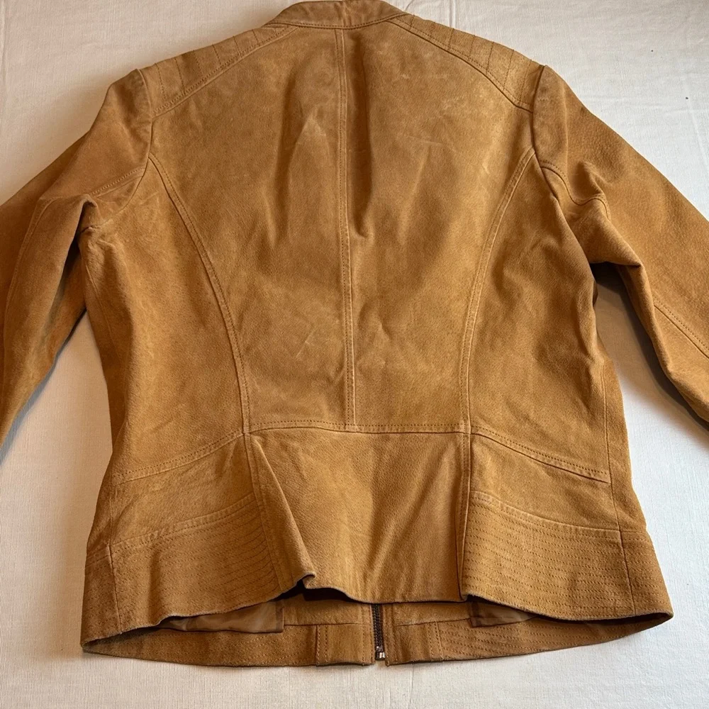 Bernardo Tan Suede Leather Jacket - Picture 6 of 16